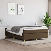 Struttura Letto a Rete a Molle-Giroletto Marrone Scuro 140x190 cm Tessuto 901238