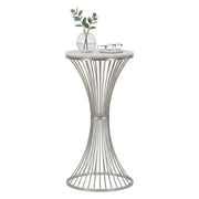 Tavolino da salotto Merli, Tavolo basso da caffè, Portariviste per divano, Ripiano da soggiorno, Argento, 40x40 h79 cm