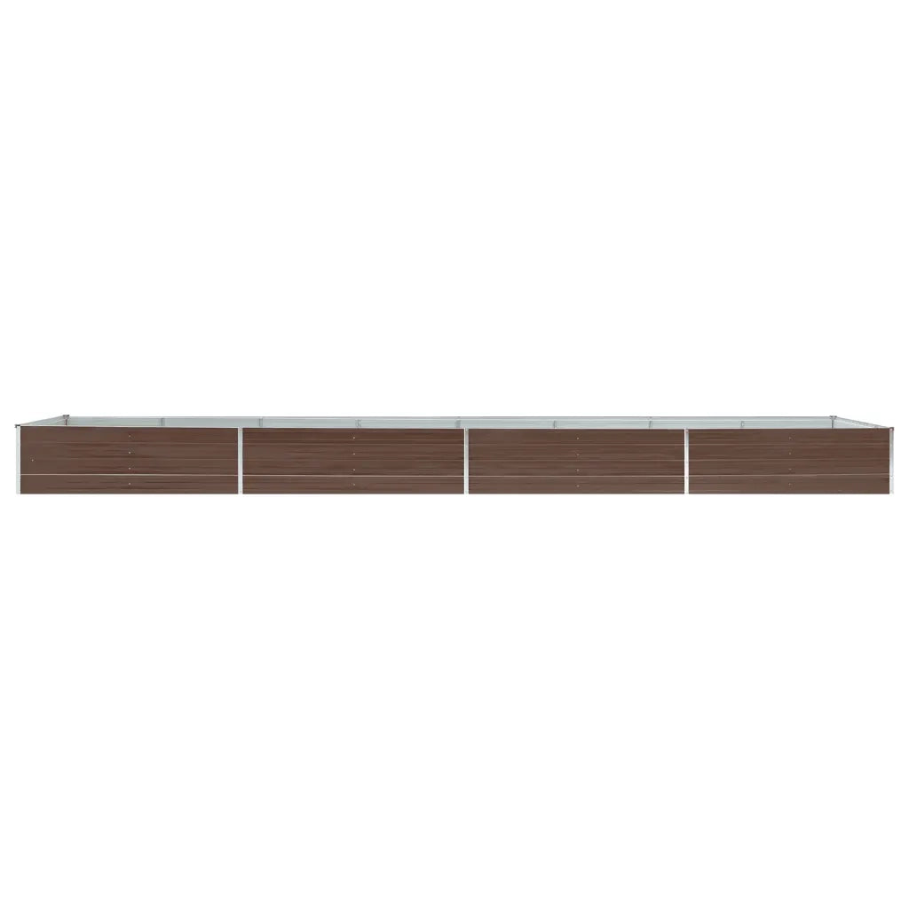 Letto Rialzato Giardino in Acciaio Zincato 600x80x45 cm Marrone 47074