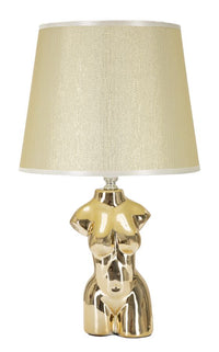 Lampada da Comodino Glam Woman 25x42,5x25 cm in Ceramica Oro