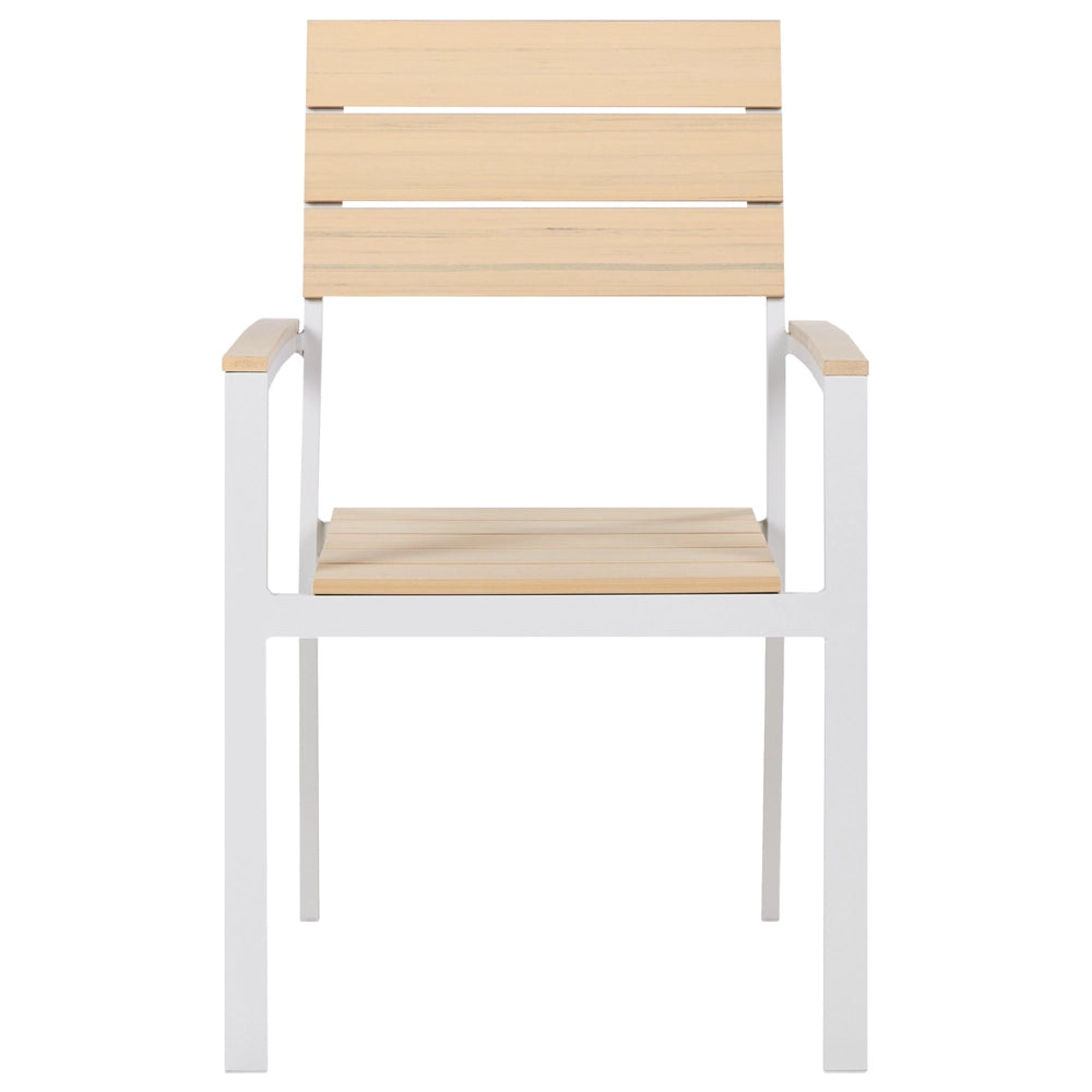 Set di 6 sedie da giardino beige e alluminio bianco resistenti agli agenti atmosferici
