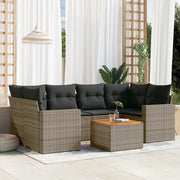 Set Divani da Giardino 7 pz con Cuscini Grigio in Polyrattancod mxl 113888