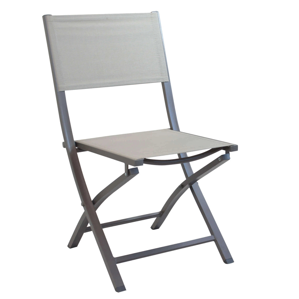 SEDIA GEORGIA PIEGHEVOLE CON STRUTTURA IN ALLUMINIO COLORE TAUPE