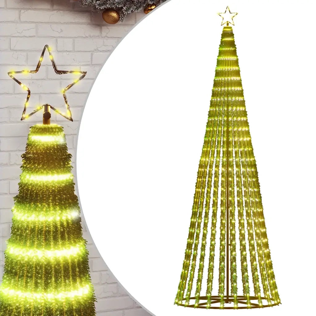 Albero di Natale | Decorazioni natalizie a LED 475 LED Bianco Caldo 247 cm