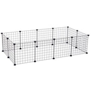 RECINTO MODULARE PER ANIMALI DOMESTICI NERO 12 MODULI 35X35CM