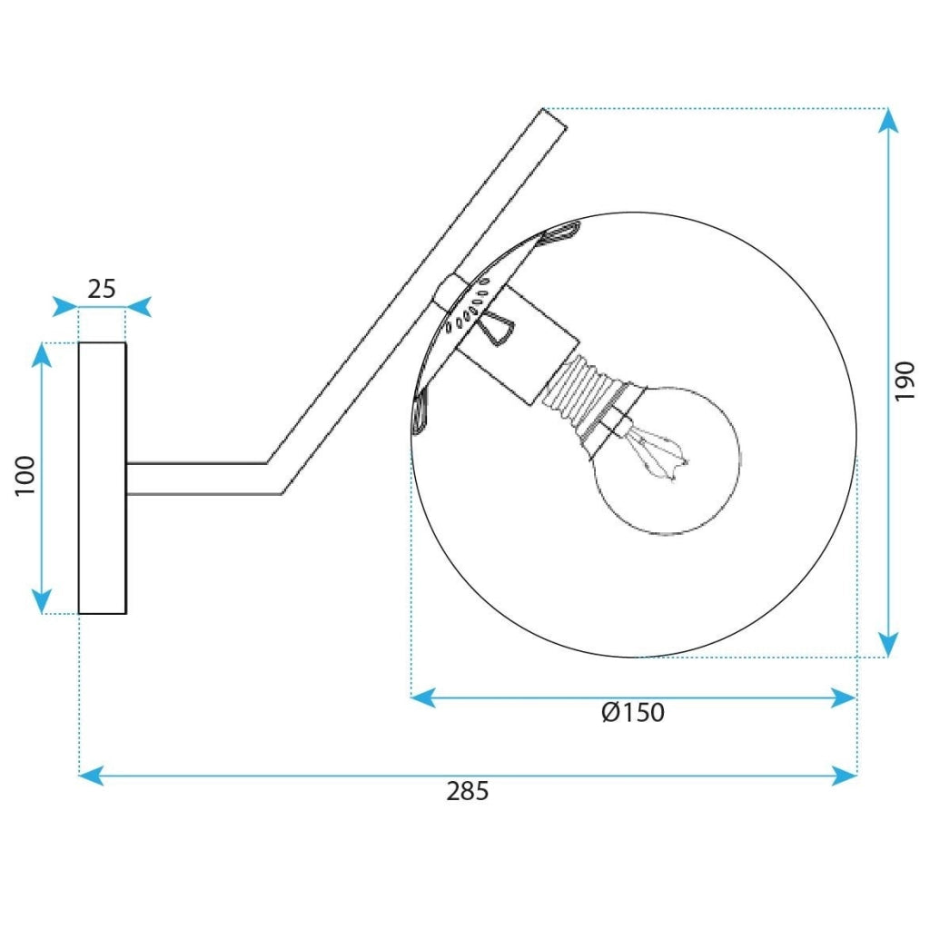 Lampada Da Parete G099-1w Black