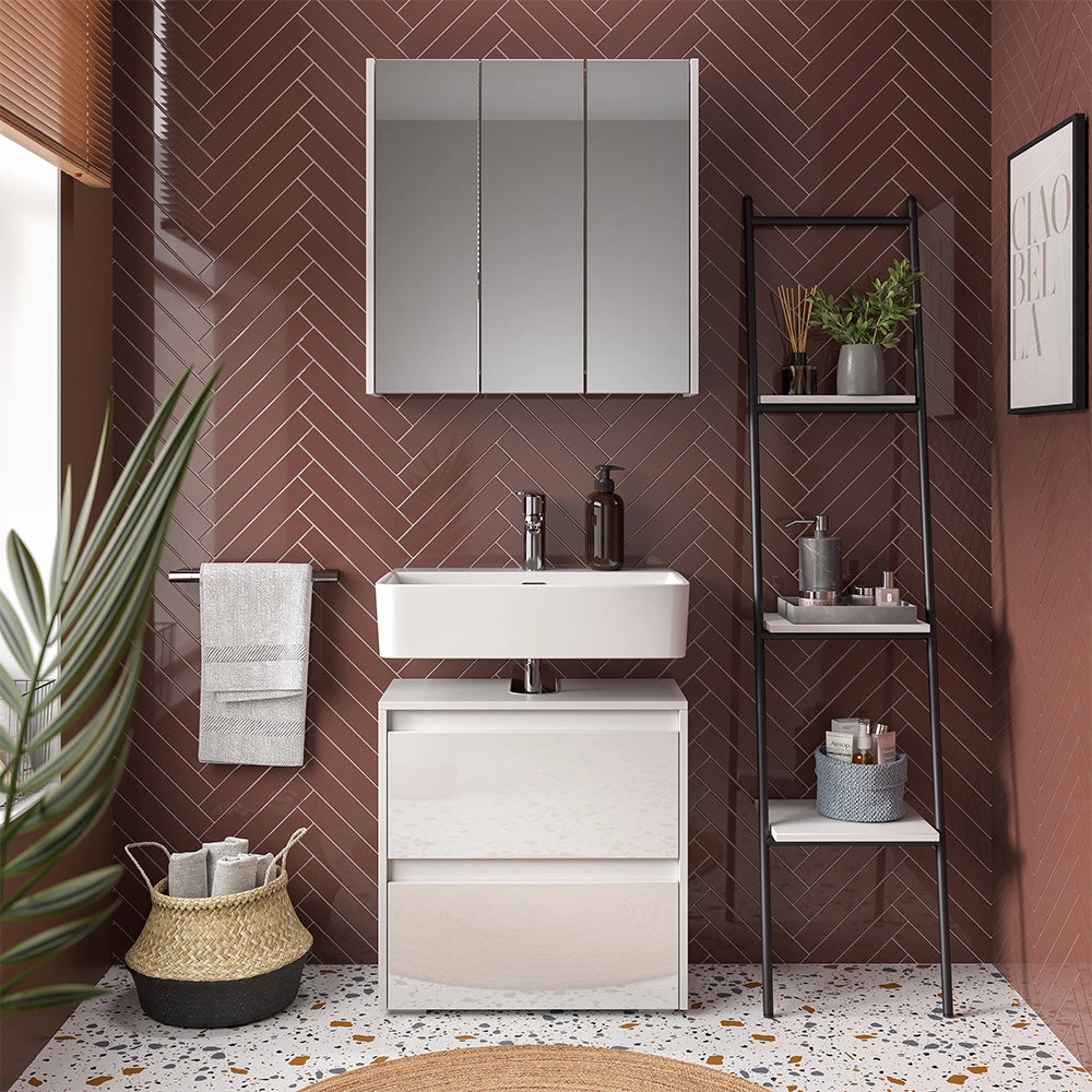 Set di mobili da bagno Majest Bianco lucido 2 parti Vicco
