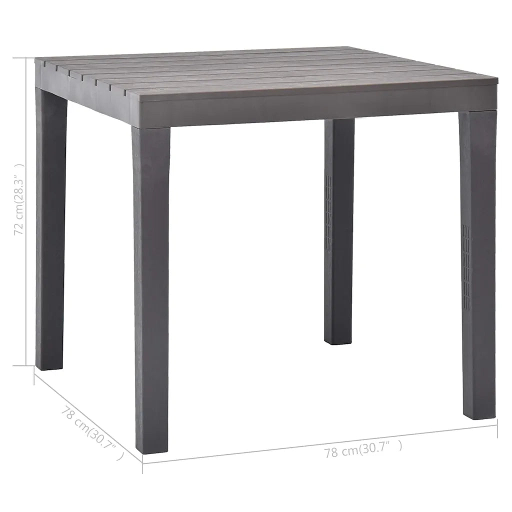 Tavolo da Giardino Mocca 78x78x72 cm in Plastica 48785