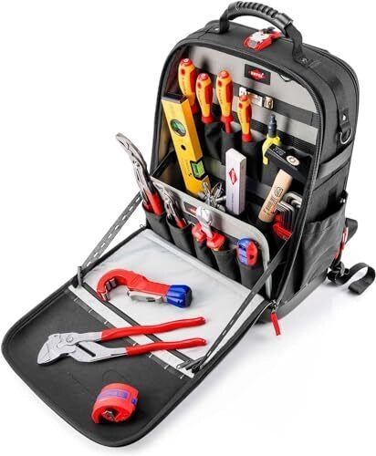KNIPEX 00 21 50 S Zaino porta attrezzi Modular X18 per idraulici 17 pezzi Capacita' 18 litri Carico max 15 Kg con cinghie MOLLE e chiusure FIDLOCK colore Nero