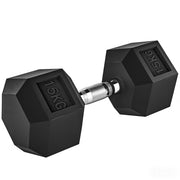 Manubrio 15 kg Esagonale con Impugnatura Antiscivolo ¨C zephmum ¨C Acciaio, Gomma, Nero, ?15.5x33.6 cm