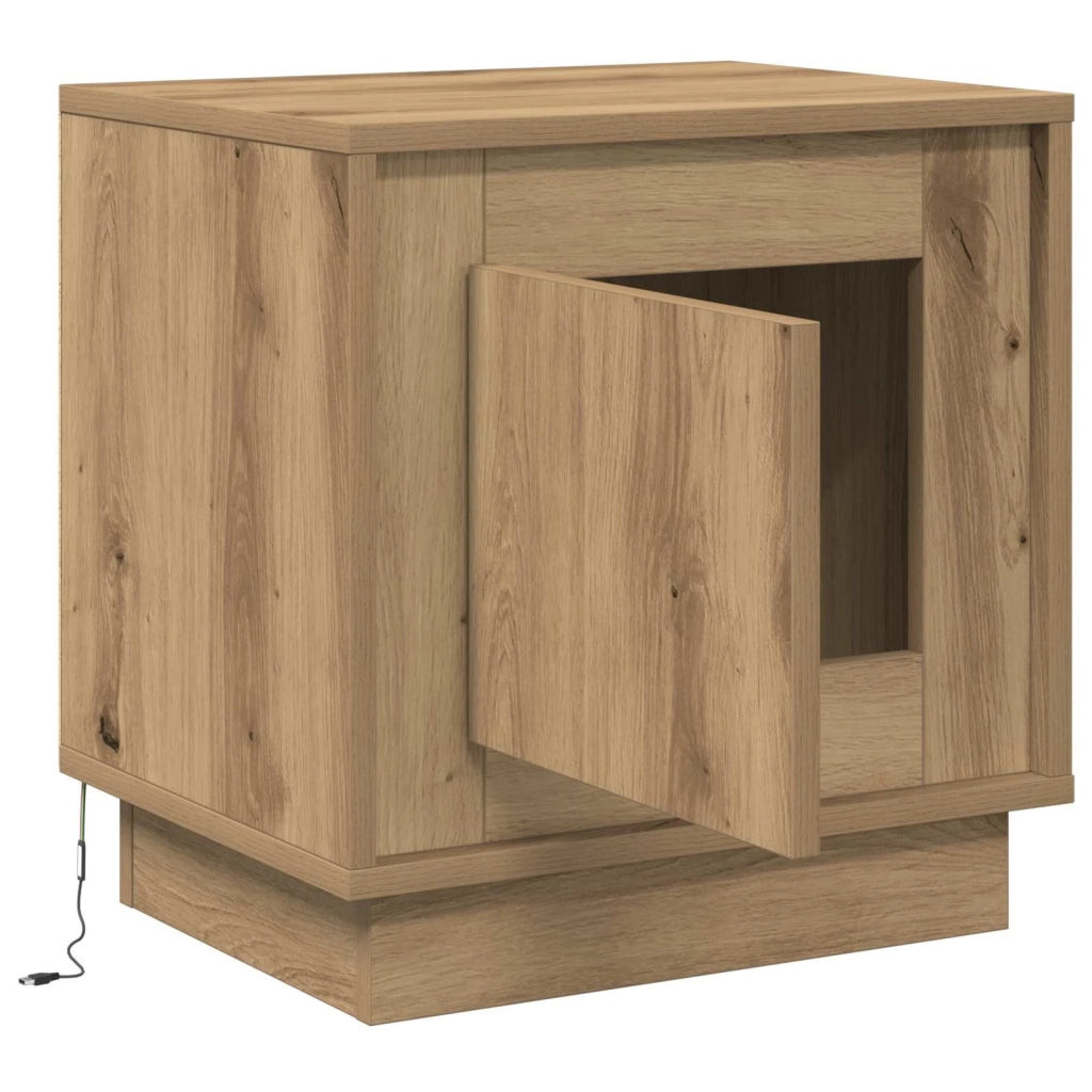 Comodino | Armadio da Notte | Mobiletto da notte Rovere artigianale 44 x 34,5 x 45 cm