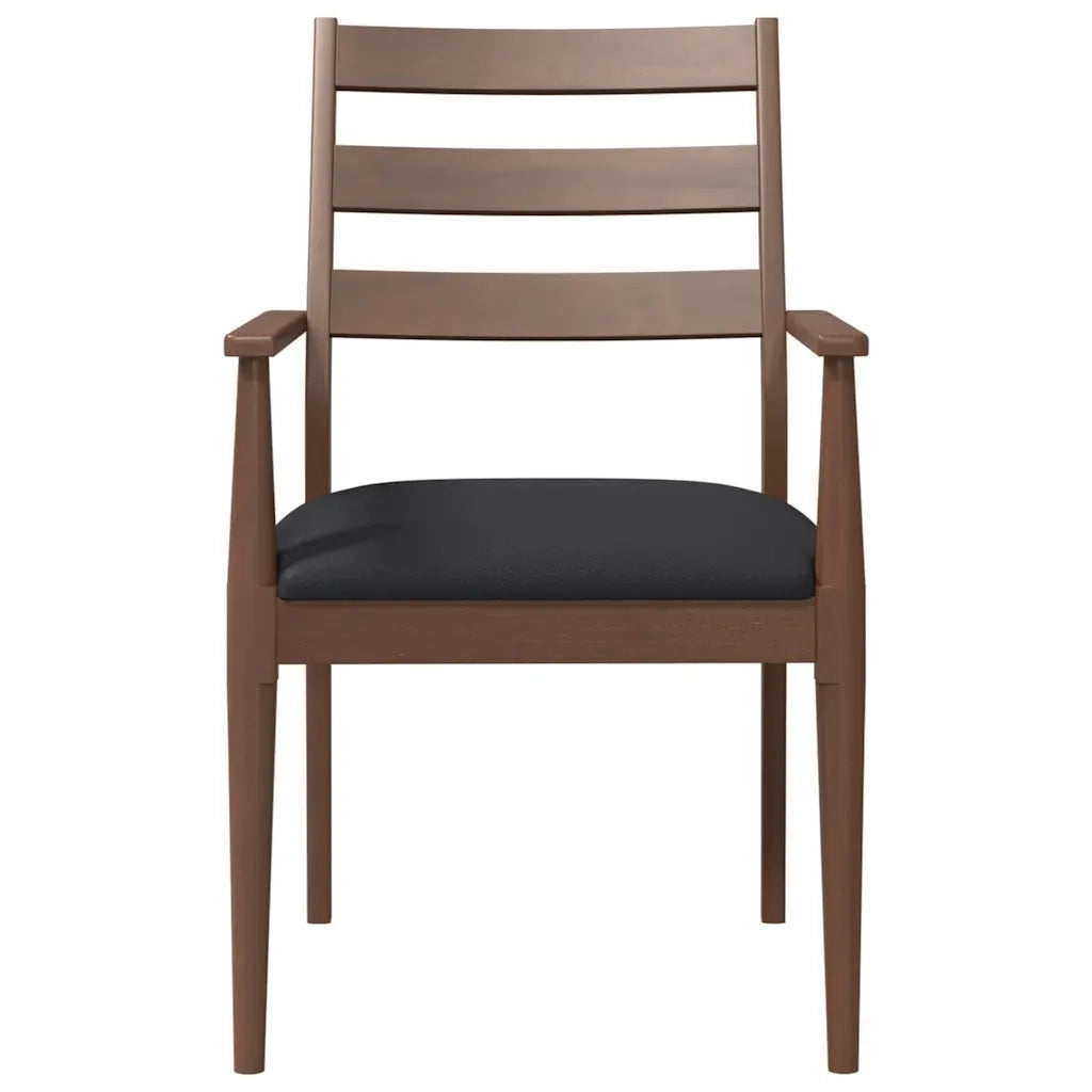 vidaXL Sedie da Pranzo con Cuscini 2pz Marrone Legno Massello di Hevea