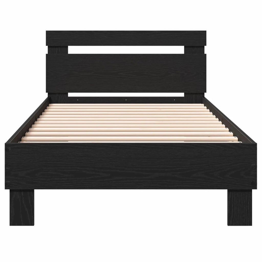 Struttura letto con testata Rovere Nero 80 x 200 cm 8009023