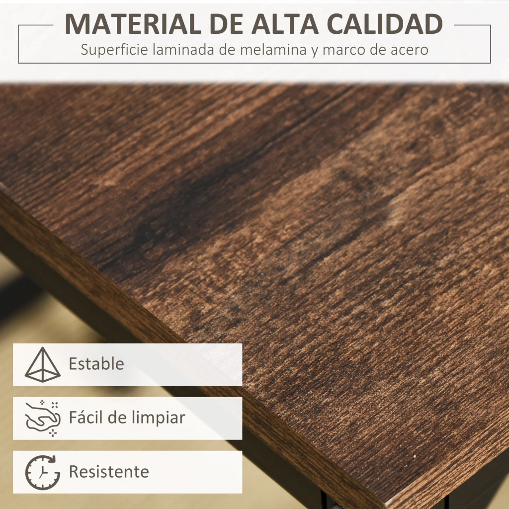 Tavolo alta cucina con 4 sgabelli ¨C zephmum ¨C marrone rustico