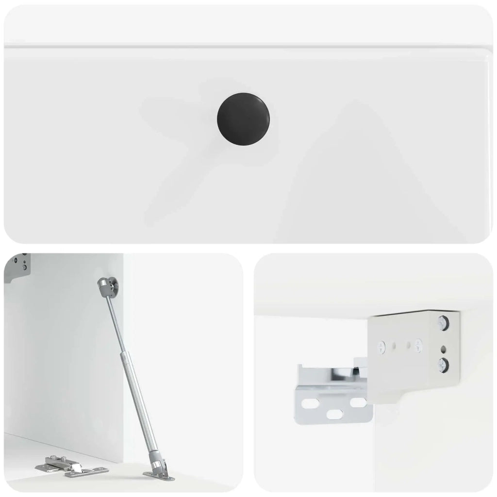 Mobile Porta TV da Muro 59,5 x 31 x 30 cm Bianco Lucido 899219
