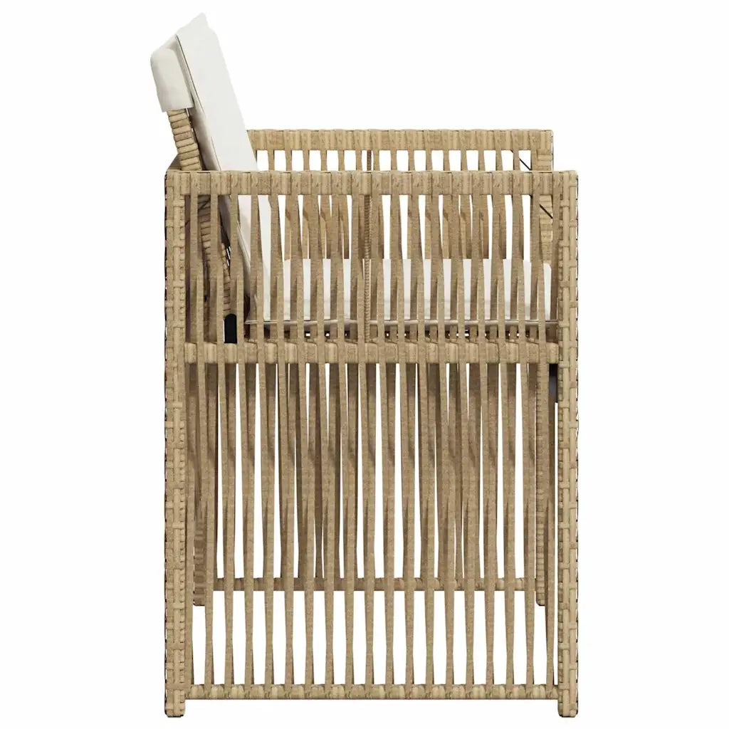 Sedie da Giardino con Cuscini 4 pz Beige in Polyrattan 364970