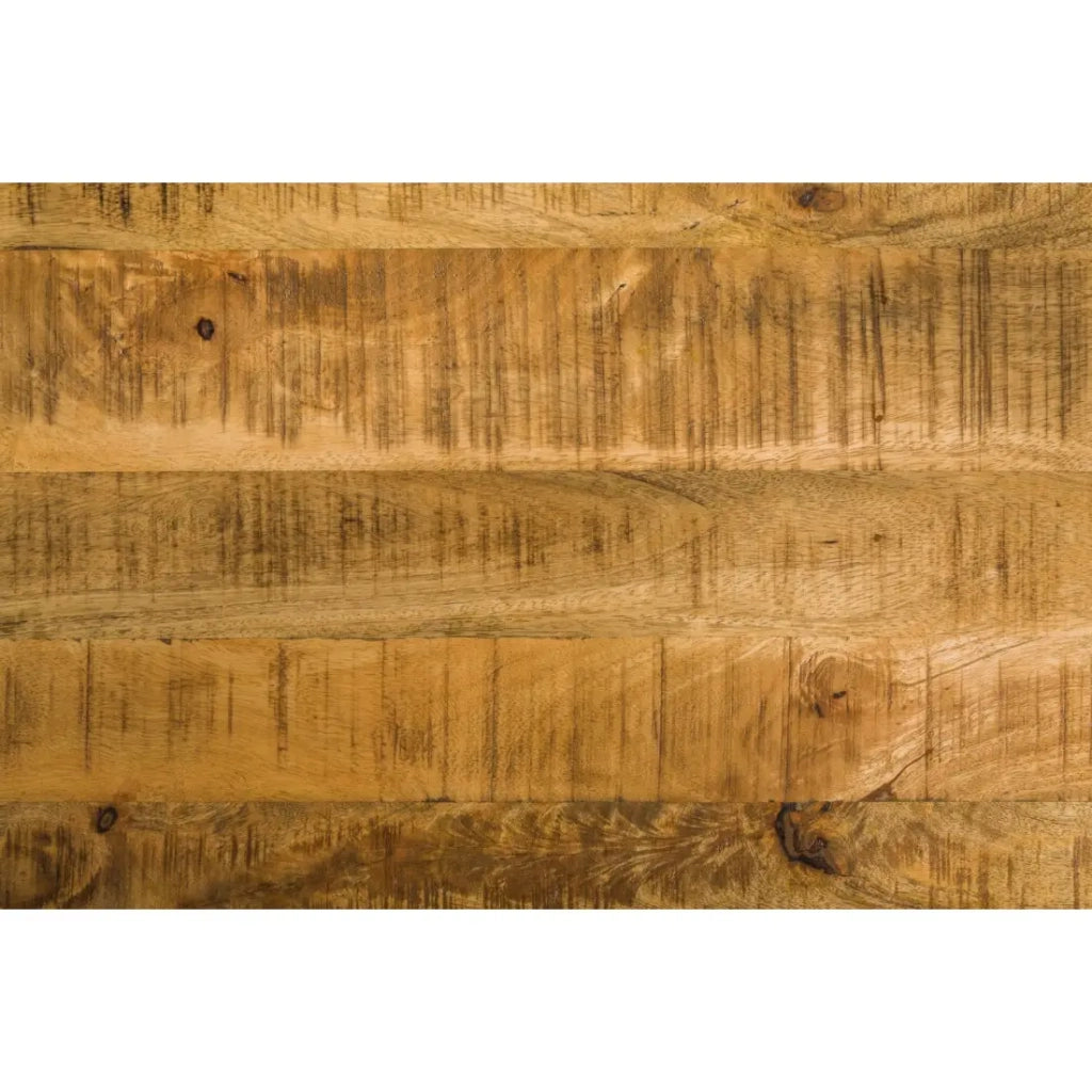 Tavolino SILVA 100 cm in legno di mango massiccio e metallo nero – 2 vani