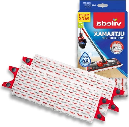 Sostituzione UltraMax 2 per confezione - adatto per sistemi di asciugamano piatto - tipi di pavimento - elimina il 99% dei batteri con acqua.