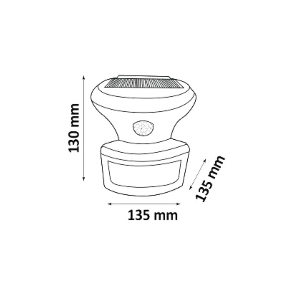 Lampada solare LED 5W PIR 500lm 6400K nera IP44 Polux