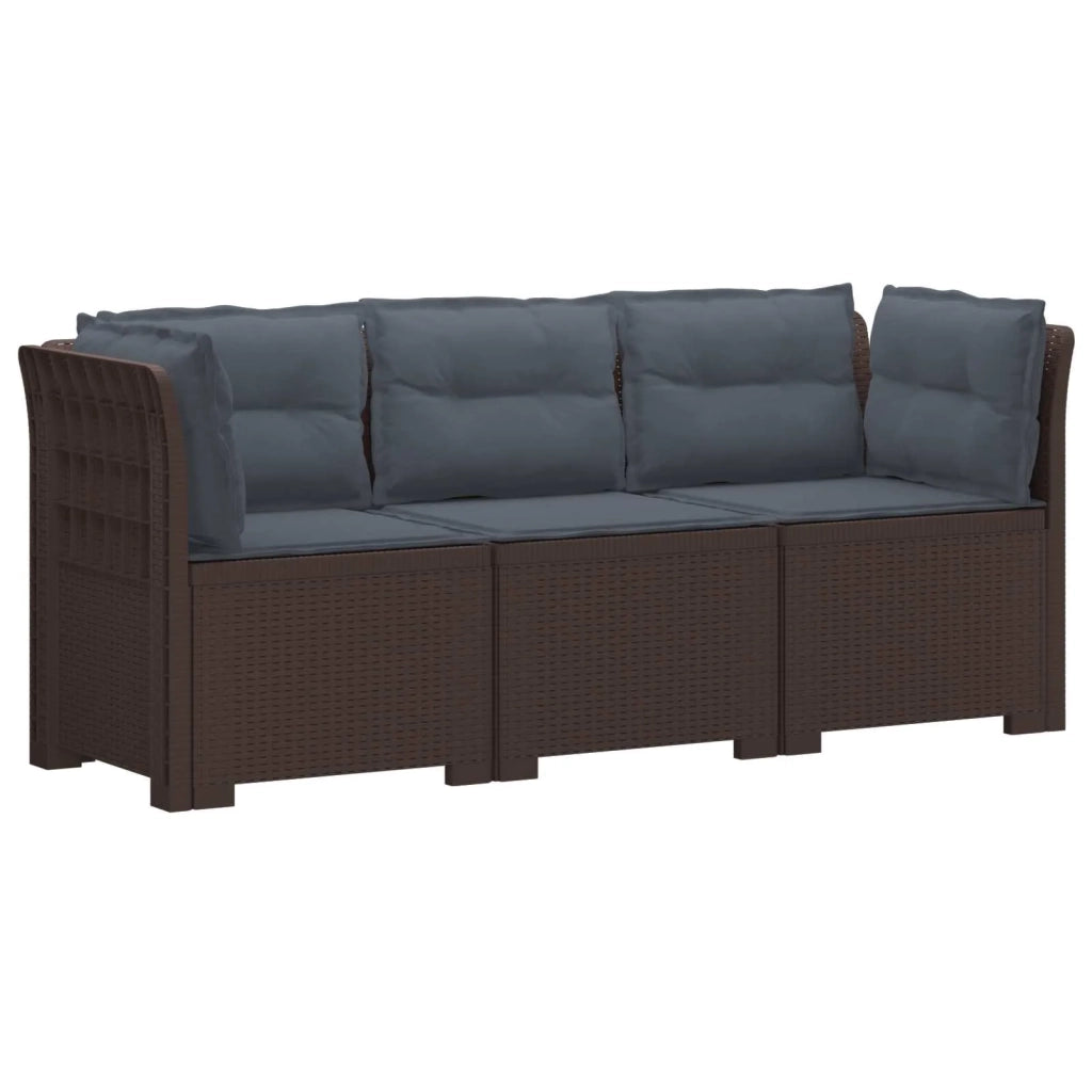 Divano da giardino 3 posti con cuscini in look rattan PP 3443841