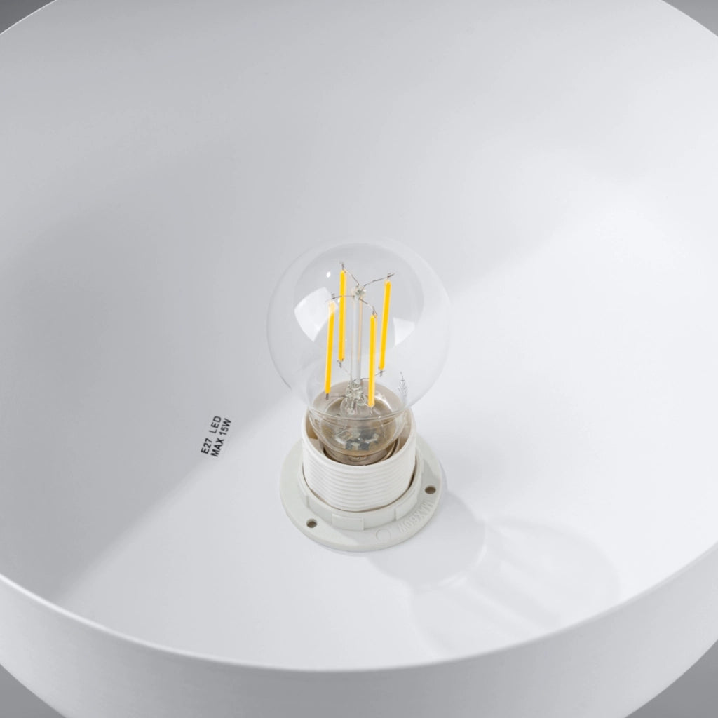 Lampada a sospensione MARION Cupola in acciaio bianco E27 Max 15W LED Stile scandinavo