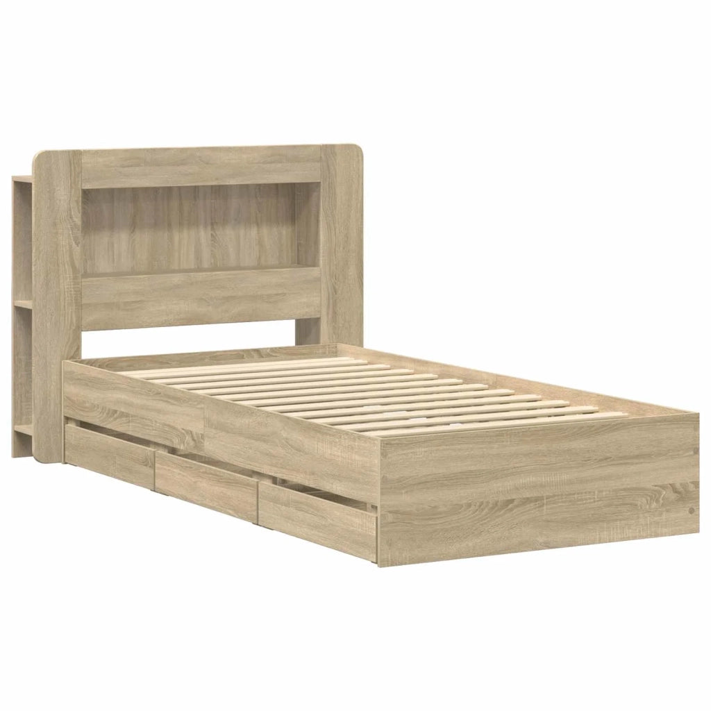 Struttura del letto con stoccaggio e testata Rovere Sonoma 3434002