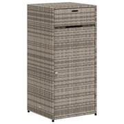 Ampio armadio da giardino per esterni 55 x 55 x 111 cm realizzato in resina intrecciata grigia 02_0047434
