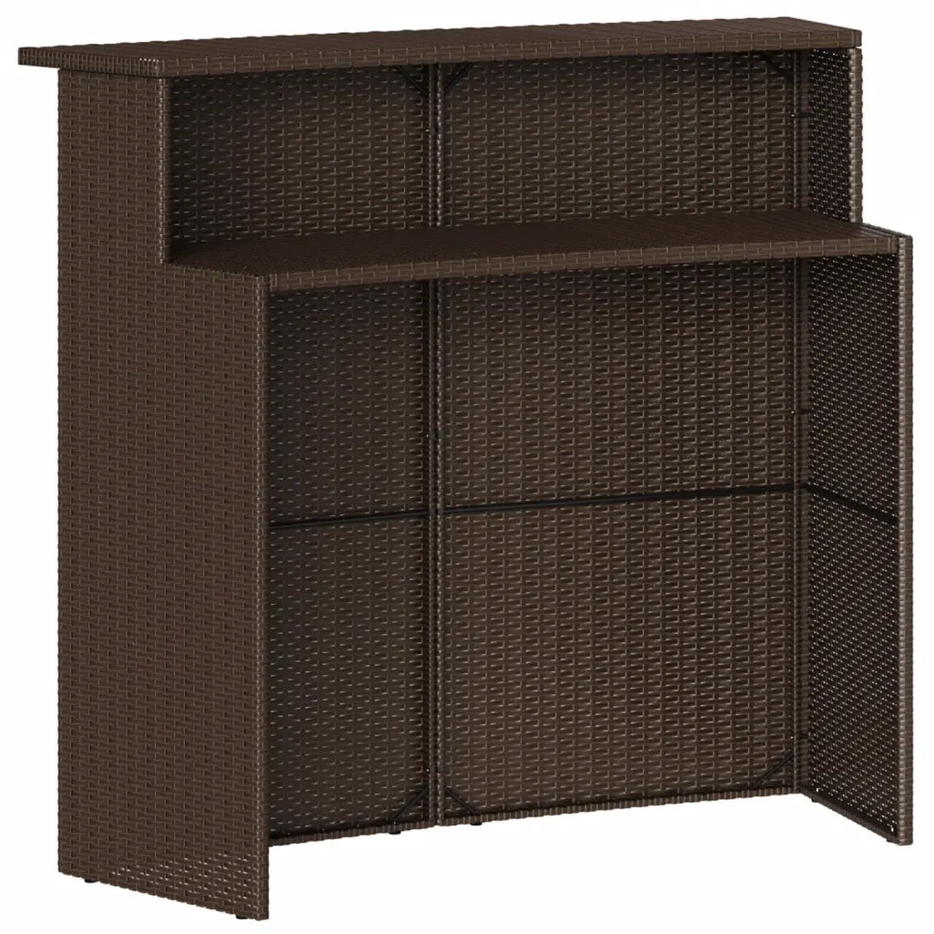 Set Bar da Giardino 3 pz | Set Salotto da Giardino con Cuscini in Polyrattan Marrone