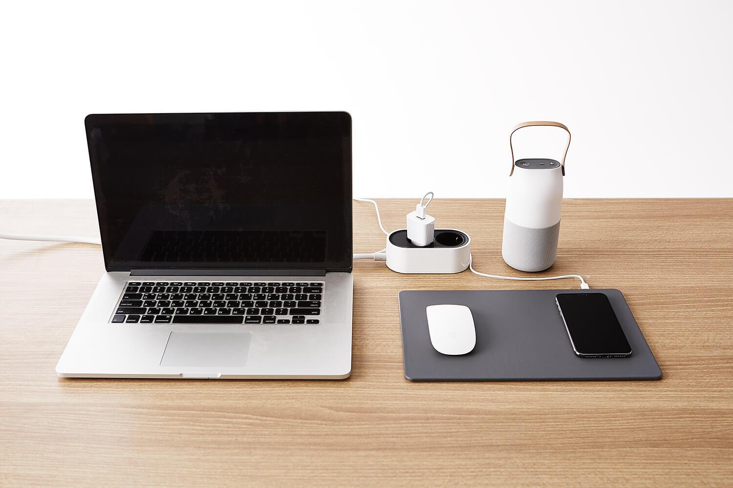 Tappetino per Mouse 20,5x30,5x0,5 cm con Base di Ricarica Wireless Caffè