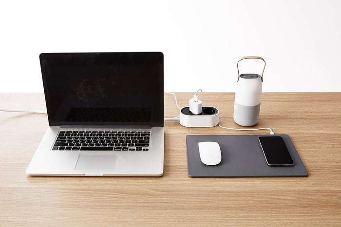 Tappetino per Mouse 20,5x30,5x0,5 cm con Base di Ricarica Wireless Caffè