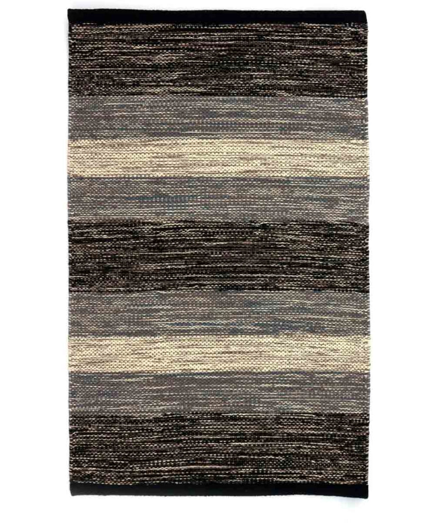 Tappeto HAPPY GRIGIO cm.55x140 disegno a righe 100% cotone, tappetino stuoia bagno multiuso lavabile