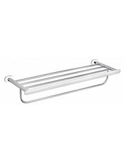 YUKON Mensola con Portasciugamani in Ottone Bianco Cromato 66,55 cm