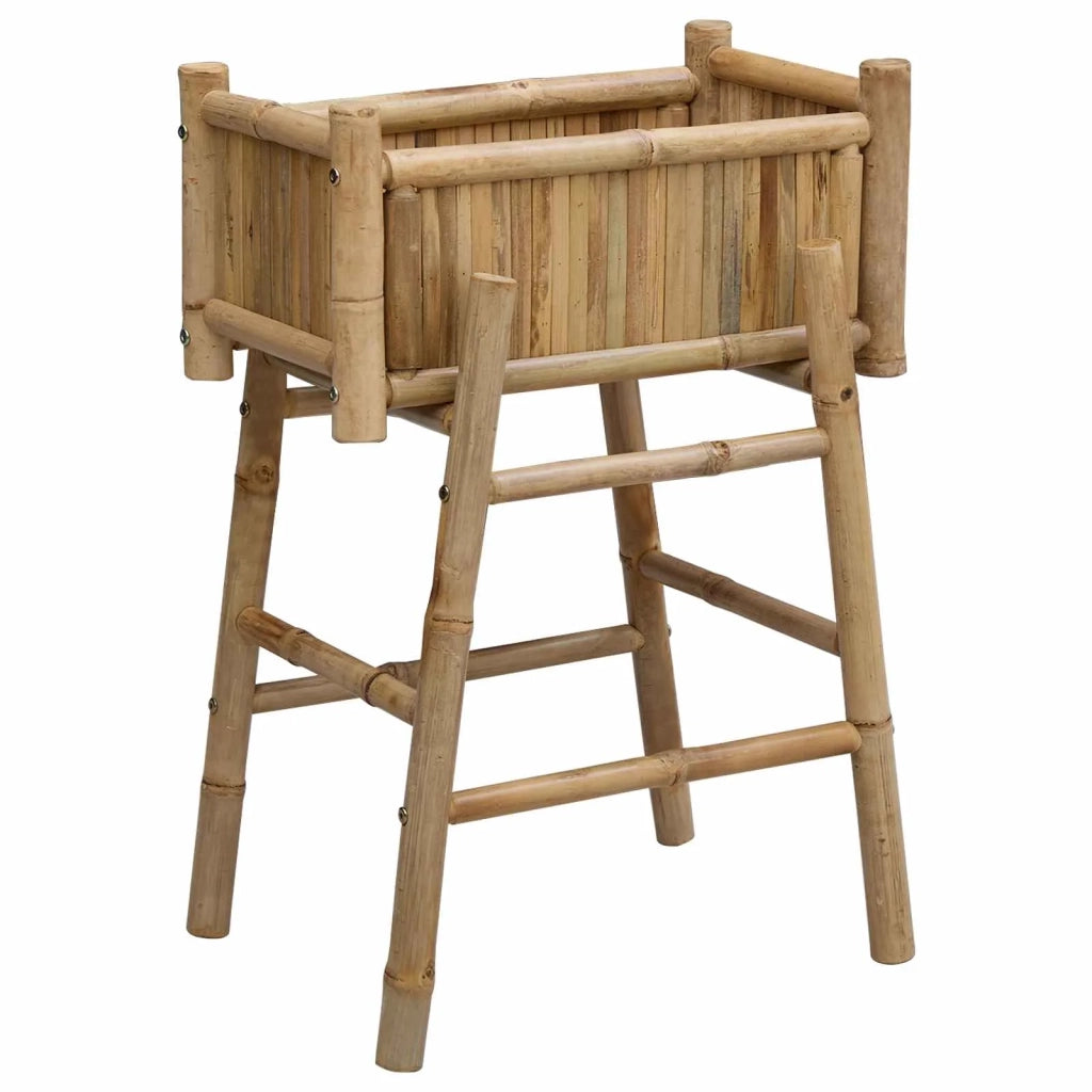 Fioriere | Cassetta per fiori | Vaso da Giardino con Supporto Naturale 50 x 38 x 74 cm Bamb¨´