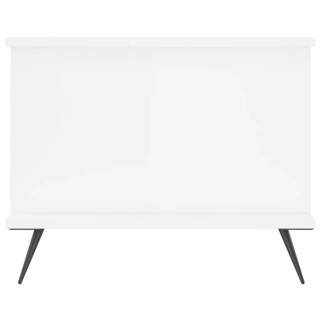 Tavolino da Salotto Bianco Lucido 90x50x40 cm Legno Multistrato