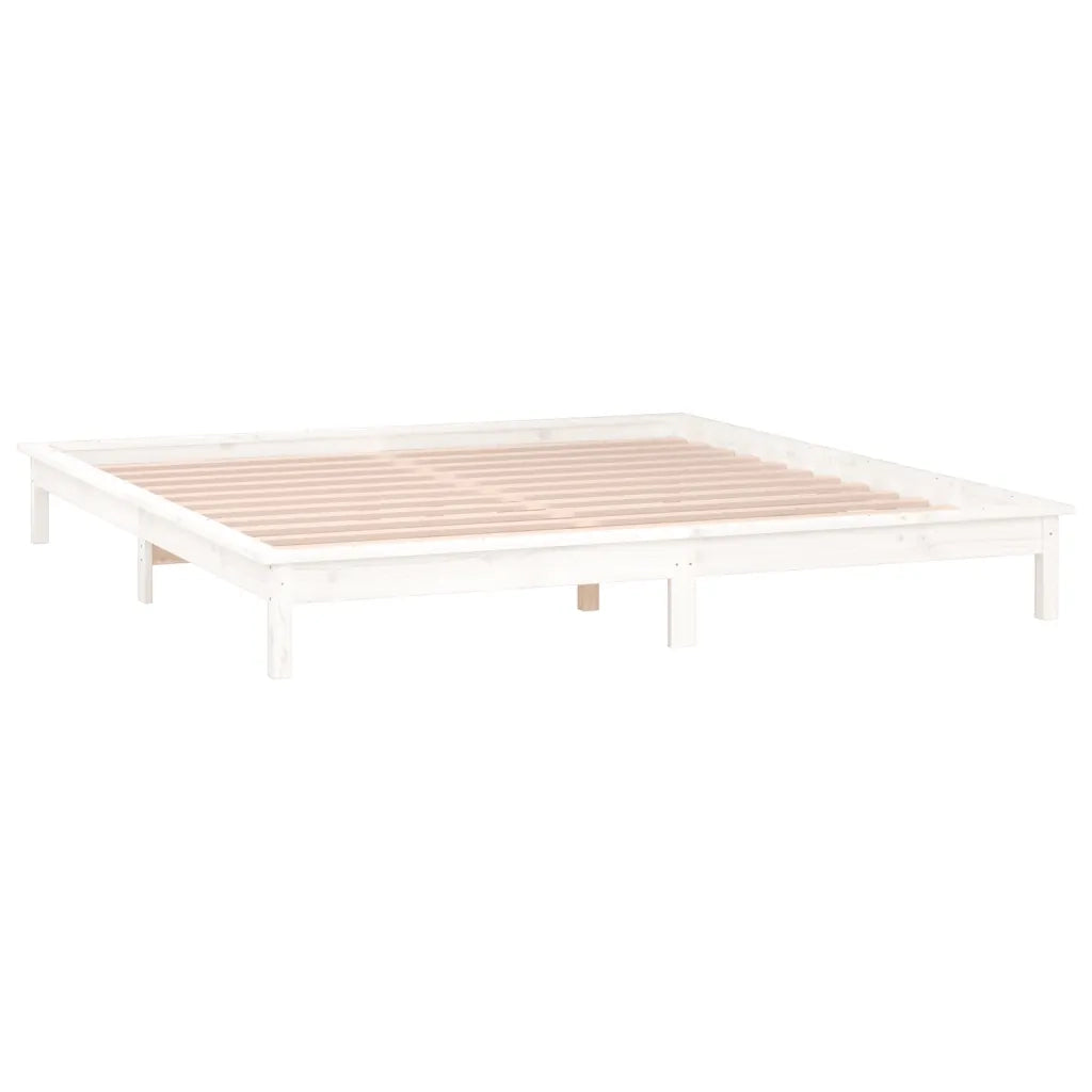 Giroletto con LED Bianco 200x200 cm in Legno Massello 820627