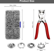 Set di attrezzi da 600 pezzi con chiusura a cinque punte, bottone a pressione autoassemblato, forbici per bambini, kit di bottone a pressione con pinza, set di base per abbigliamento DIY