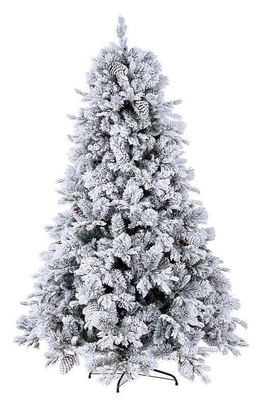 Albero di natale innevato bianco con pigne h.180cm Bizzotto Arves