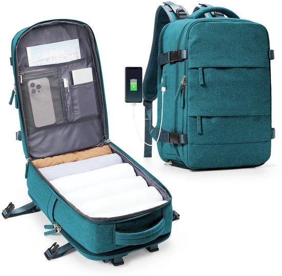 Borsa da Viaggio Grande per Donne, Borsa da Mano, Borsa da Campeggio, Borsa da Sport All'aperto, Borsa da Giorno, Borsa da Scuola, 14 Pollici Laptop con Tasca per Scarpe e Tasca per Laptop