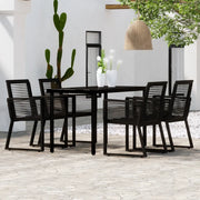 Set Mobili da Pranzo per Giardino 5 pz Nero cod mxl 44646