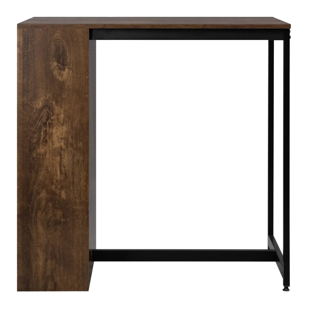 Tavolo Bar DESMIU in Truciolato E1 e Metallo, 91x49x91 cm, Marrone Rustico e Nero