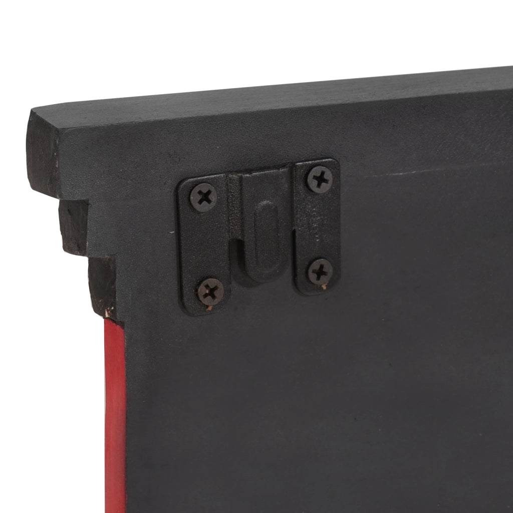 Appendiabiti da parete con 4 ganci 80x25x2 cm in legno mango e legno ingegnerizzato