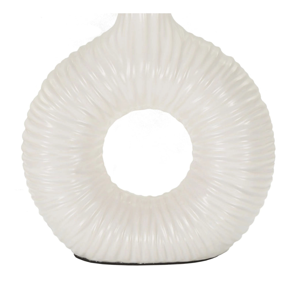 Lampada da Tavolo VKH93, Bianco, Ceramica, 28,5x15x43 cm