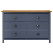 Credenza-Buffet-Armadio da cucina Hill Grigia 125x40x80 cm in Legno Massello di Pino