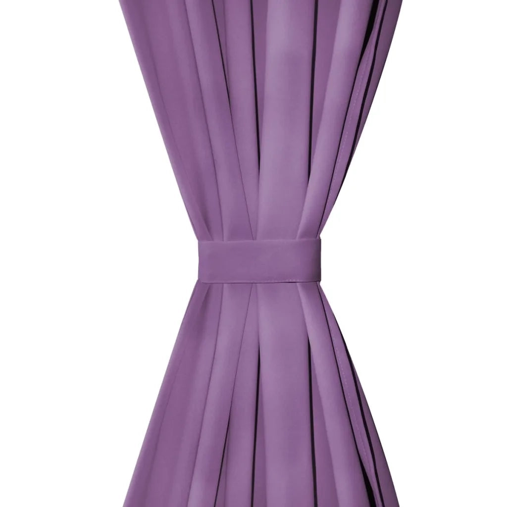 2 Pz Tende in Micro Raso con Passanti 140x225 cm Lilla 132226