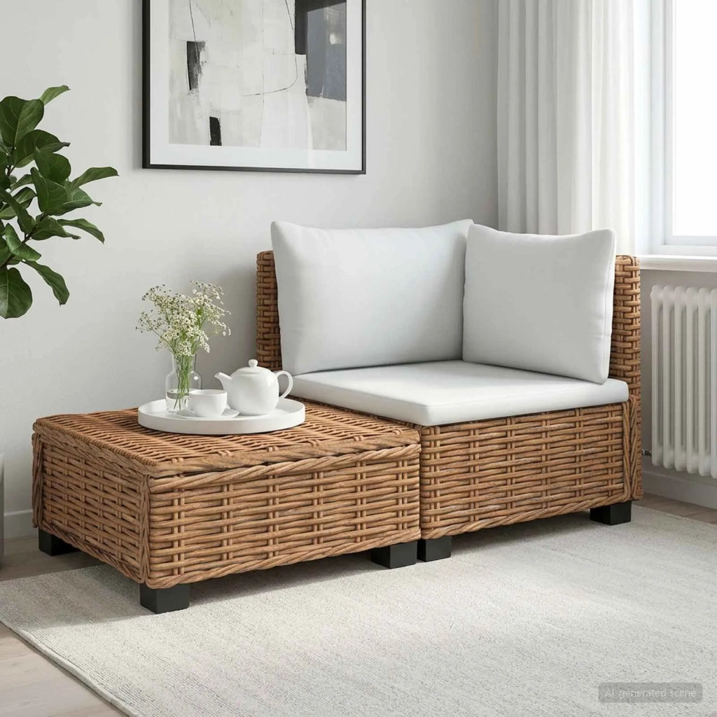 2 pz Set Lounge in Rattan con Cuscini GENDT Rattan naturale 42034403