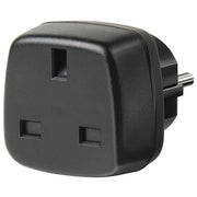 Brennenstuhl 1508530 Adattatore da Viaggio Spina Tipo G GB verso Tipo E F 13A 250V protezione contatti colore Nero
