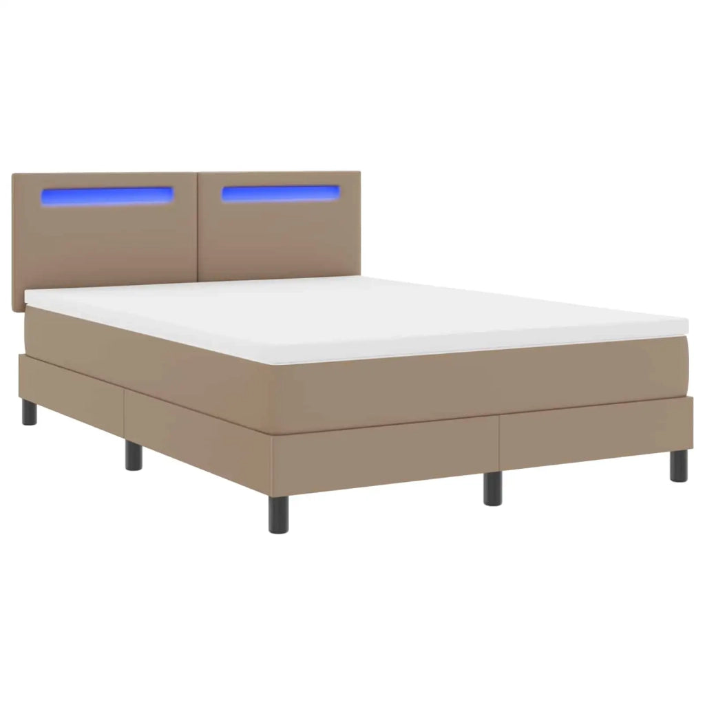 Letto a molle Cappuccino 140 x 200 cm Pelle sintetica 3339055