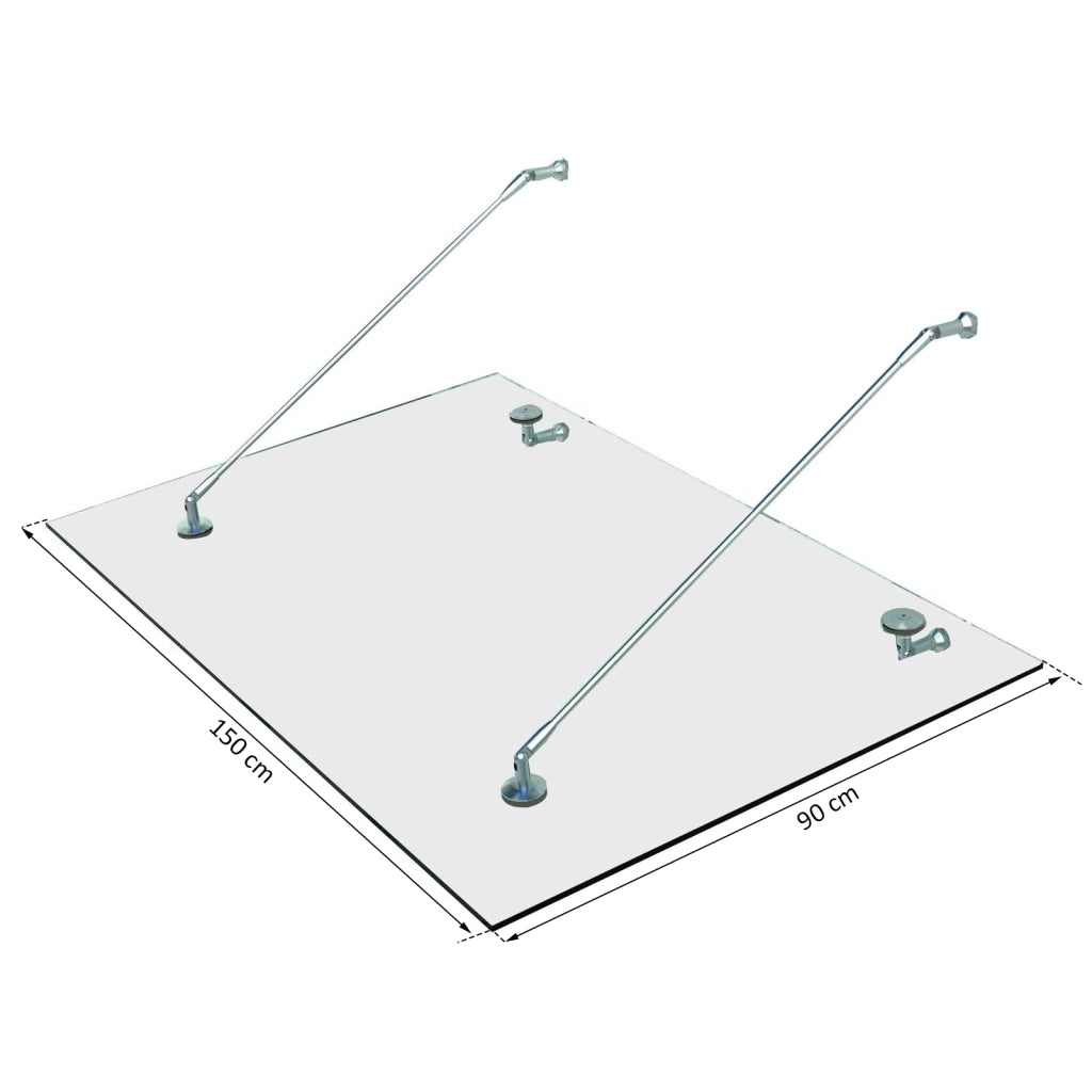 Vordach in Vetro Temperato ¨C Zephmum ¨C 150x90 cm
