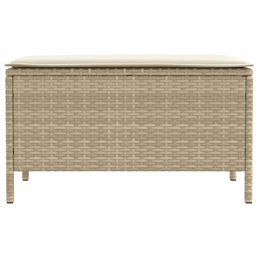 Sedia da giardino-Poggiapiedi da Giardino Beige e Crema 80 x 38 x 42 cm