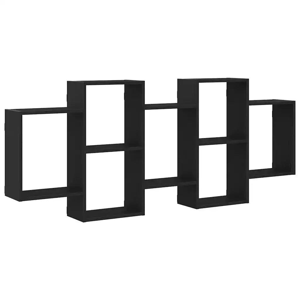 Scaffale a Parete Rovere Nero 159x18x65 cm in Truciolato 868064
